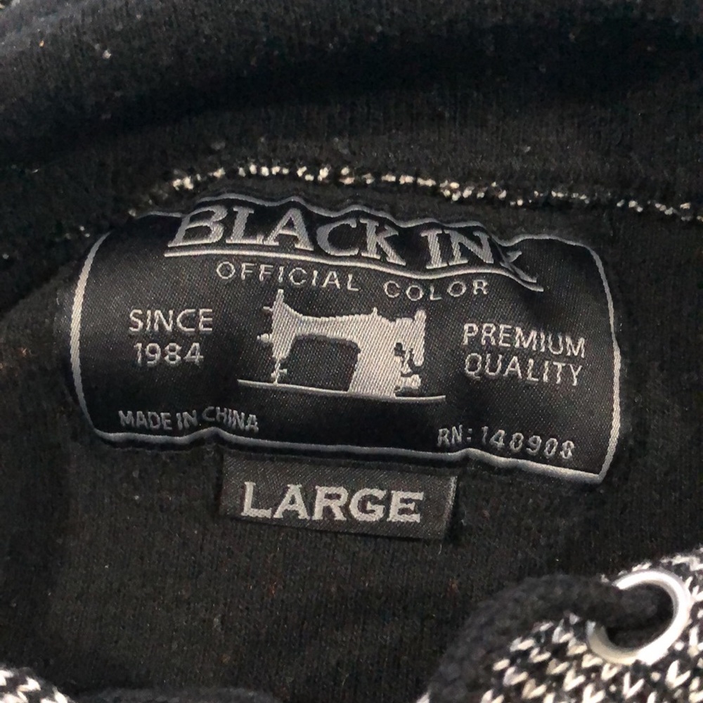 Black Ink large black/white pullover hoodie - Picture 4 of 4